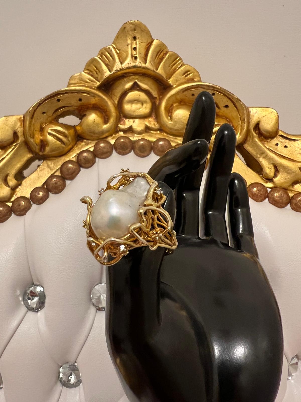 Anello perla barocca in argento 925