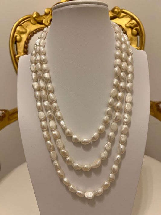 Collana lunga perle di fiume